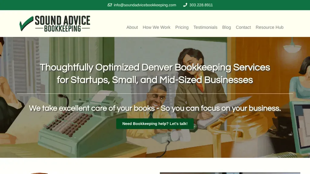 Sound Advice Bookkeeping sitio web