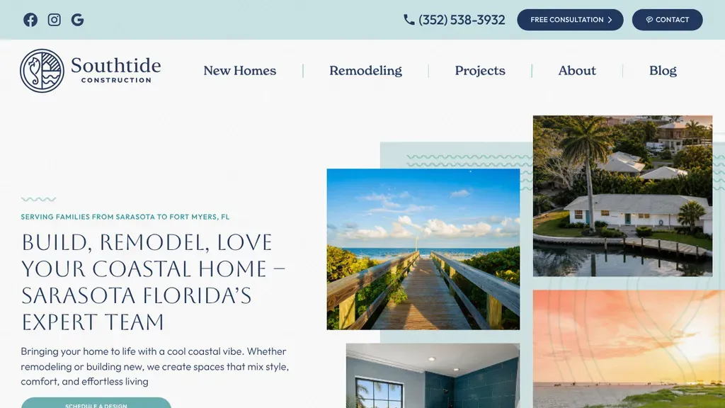 Southtide Construction sitio web