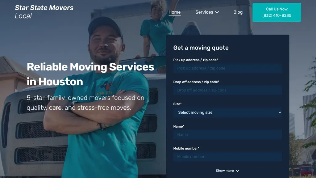 Star State Movers sitio web