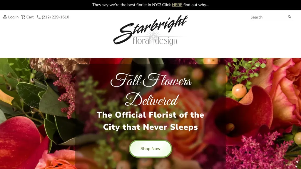 Starbright Floral Design sitio web