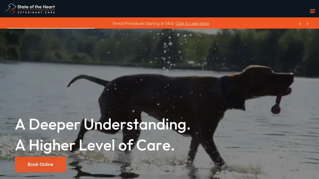 State Of The Heart Veterinary Care website