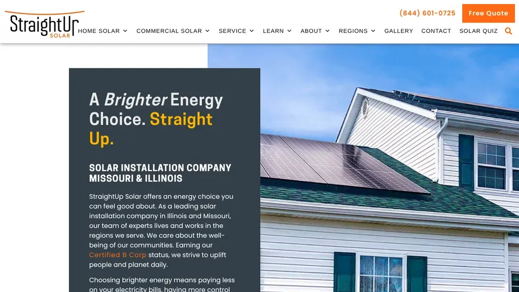 StraightUp Solar sitio web