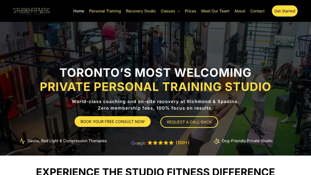 Studio Fitness sitio web