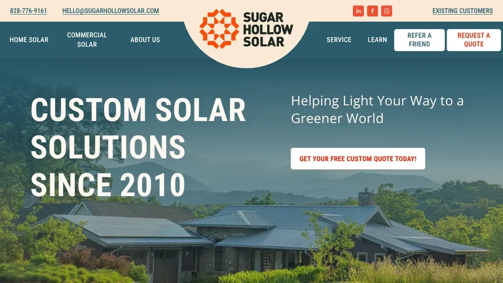 Sugar Hollow Solar sitio web