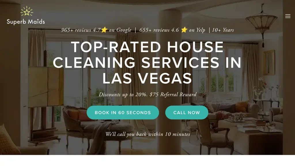 Superb Maids sitio web