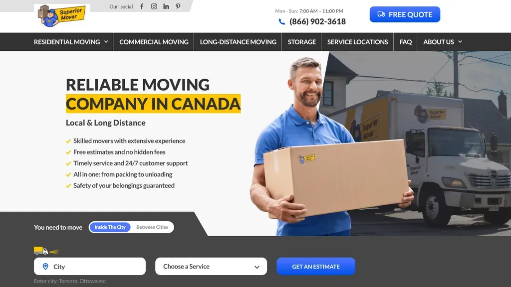 Superior Mover sitio web