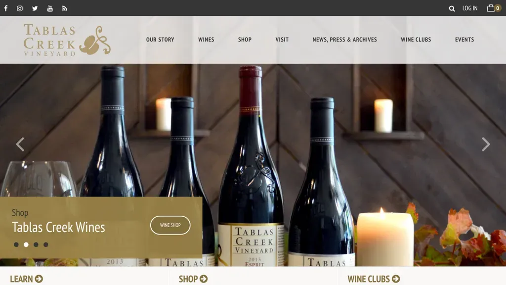 Tablas Creek Vineyard sitio web