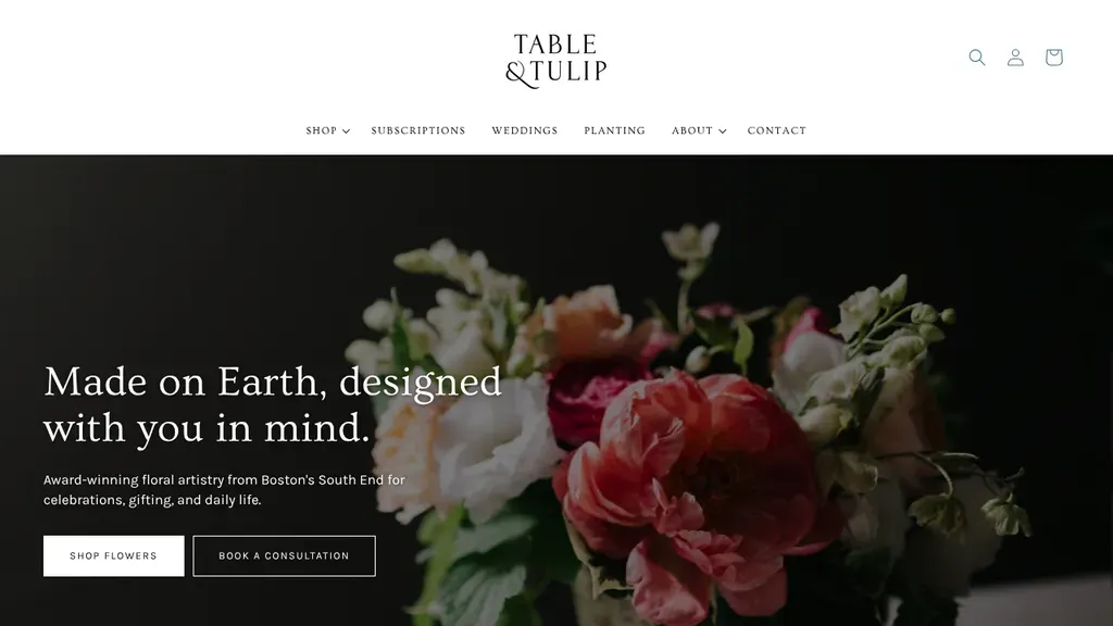 Table & Tulip sitio web