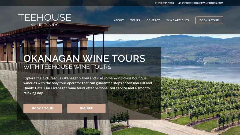 Teehouse Wine Tours sitio web