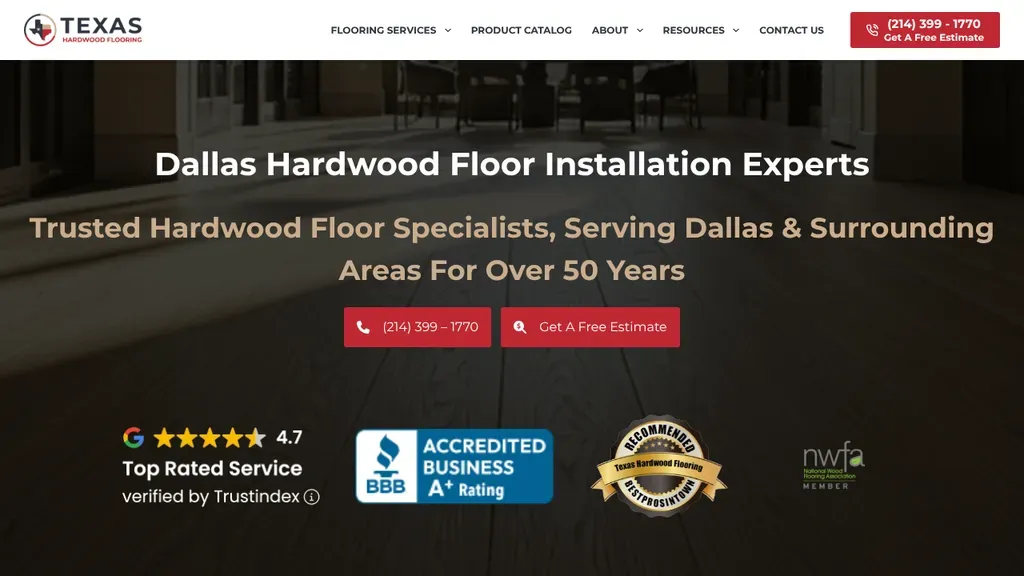 Texas Hardwood Flooring website