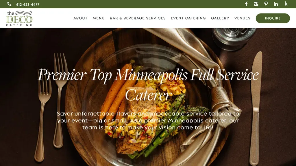 The Deco Catering sitio web