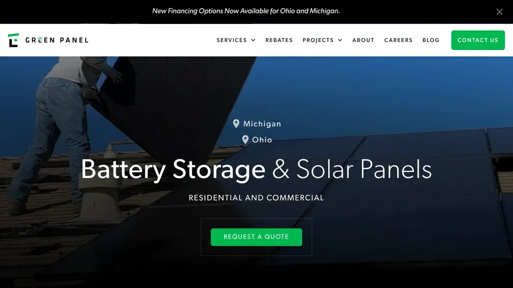The Green Panel sitio web