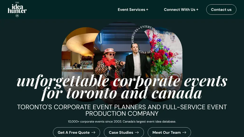 The Idea Hunter I Corporate Event Planning I Toronto & Canada I Full Event Management sitio web