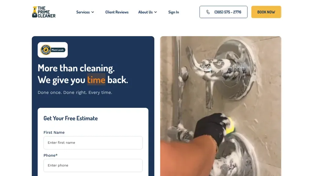 The Prime Cleaner sitio web