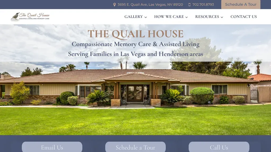 The Quail House website