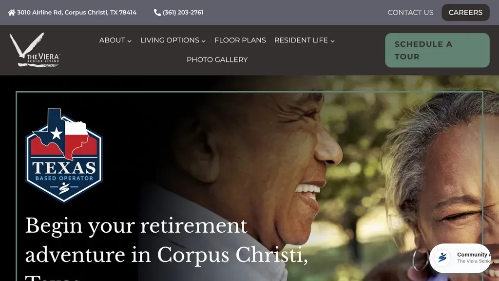 The Viera Senior Living website