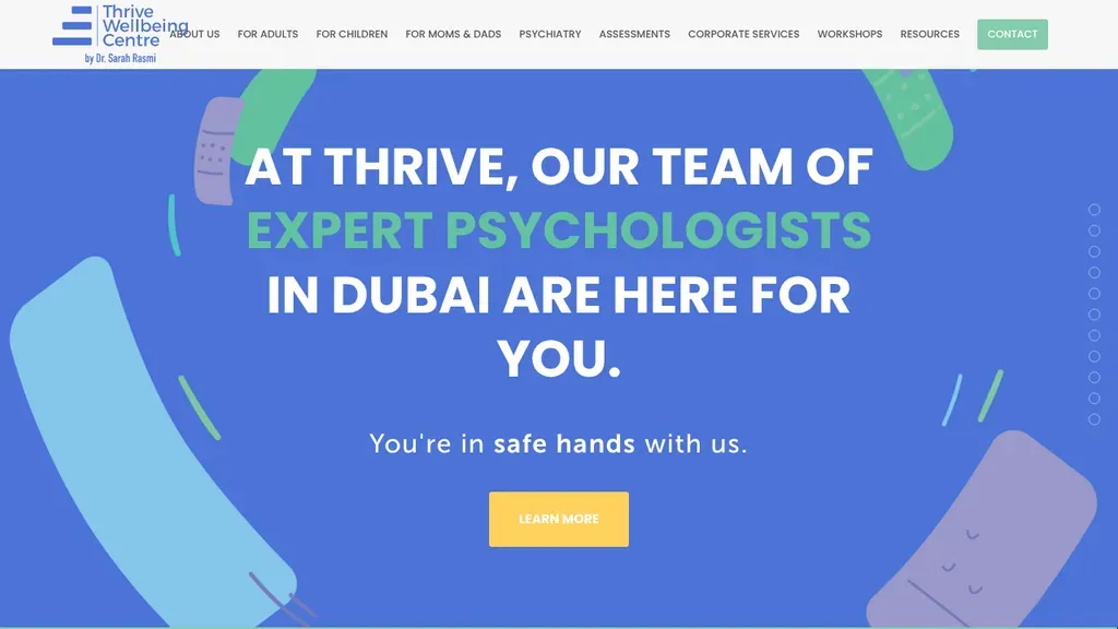 Thrive Wellbeing Centre sitio web