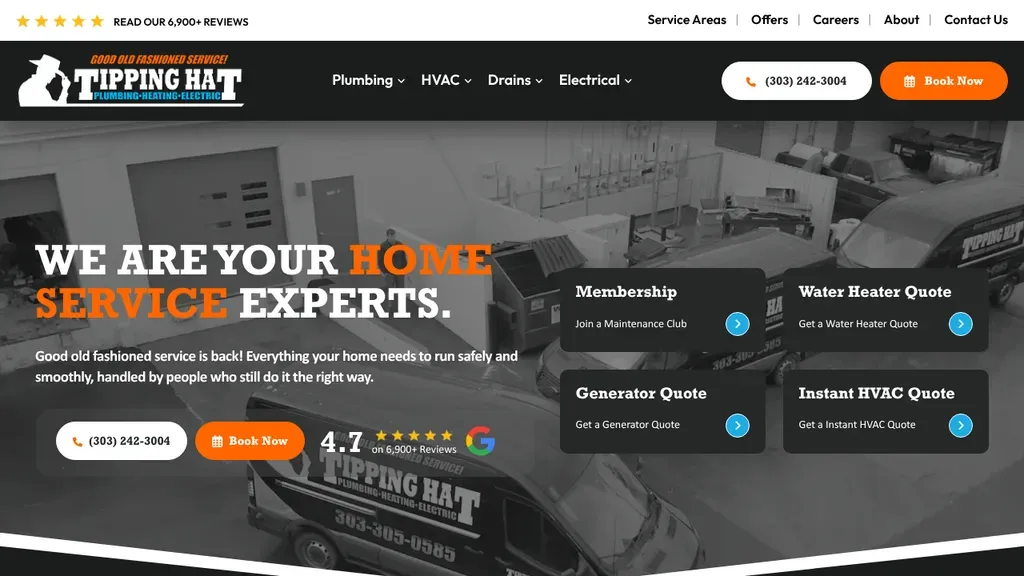 Tipping Hat Plumbing, Heating & Electric sitio web