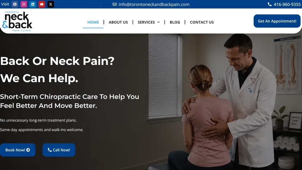 Toronto Neck and Back Pain Clinic sitio web