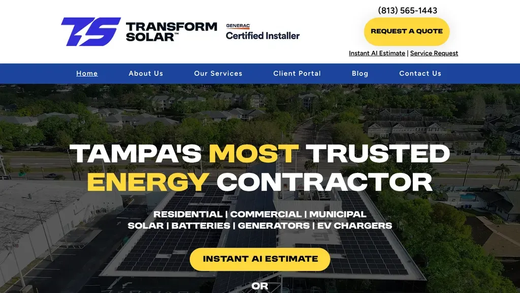Transform Solar sitio web