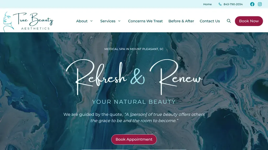 True Beauty Aesthetics sitio web