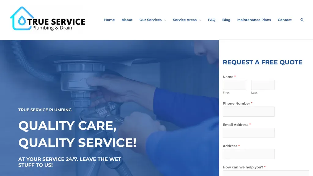 True Service Plumbing sitio web