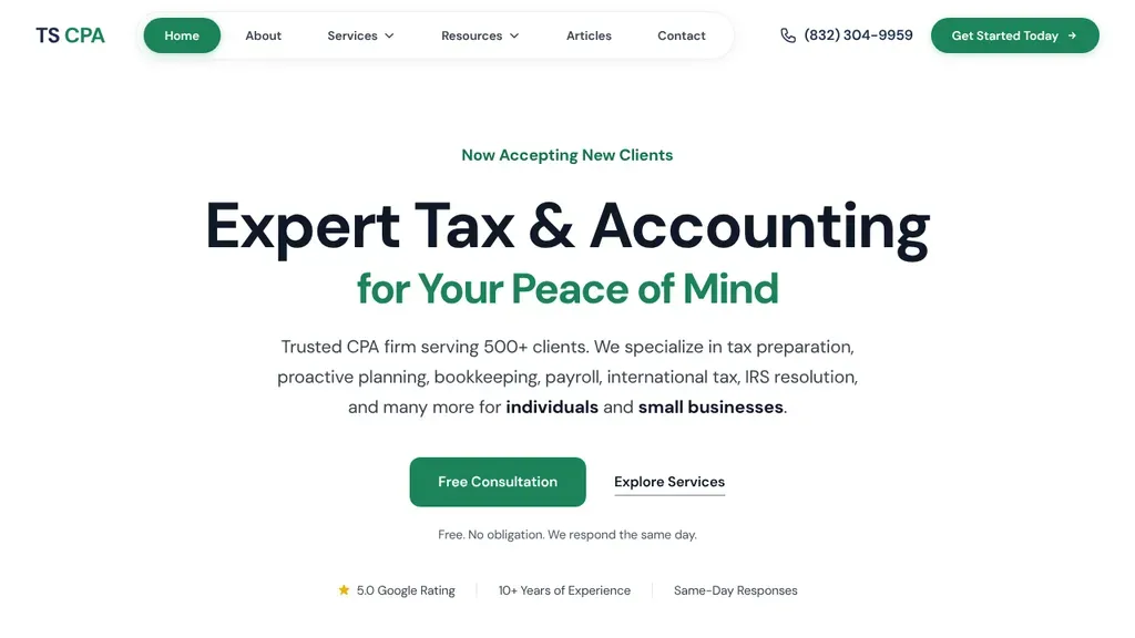 TS CPA sitio web