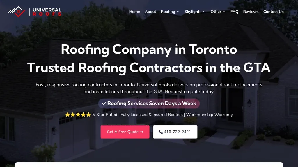 Universal Roofs Toronto sitio web