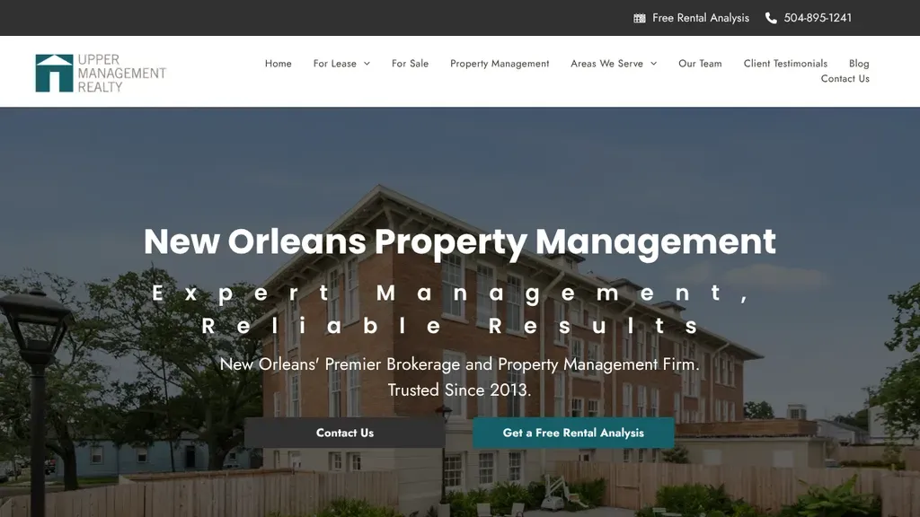 Upper Management Realty website