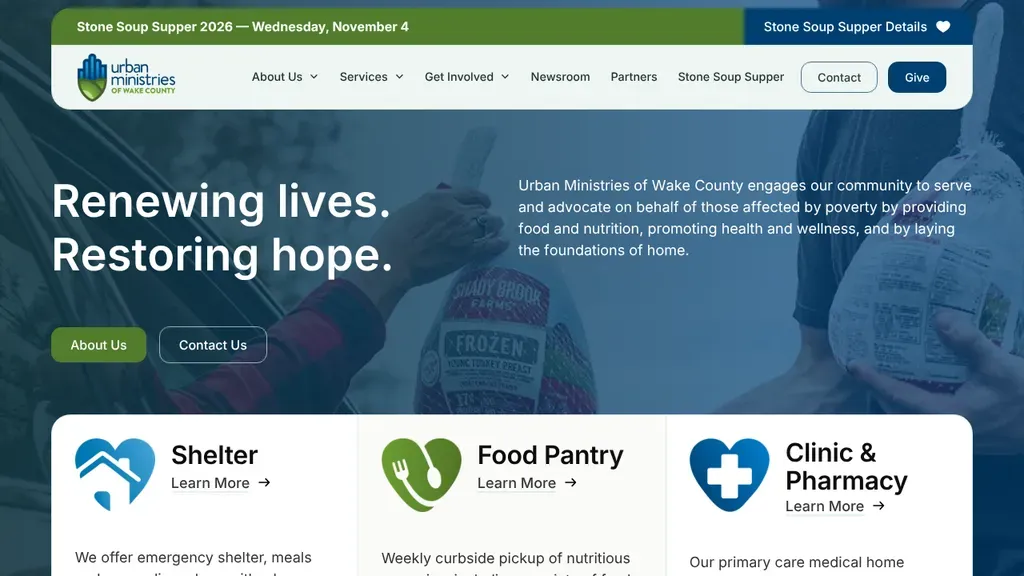 Urban Ministries of Wake County sitio web