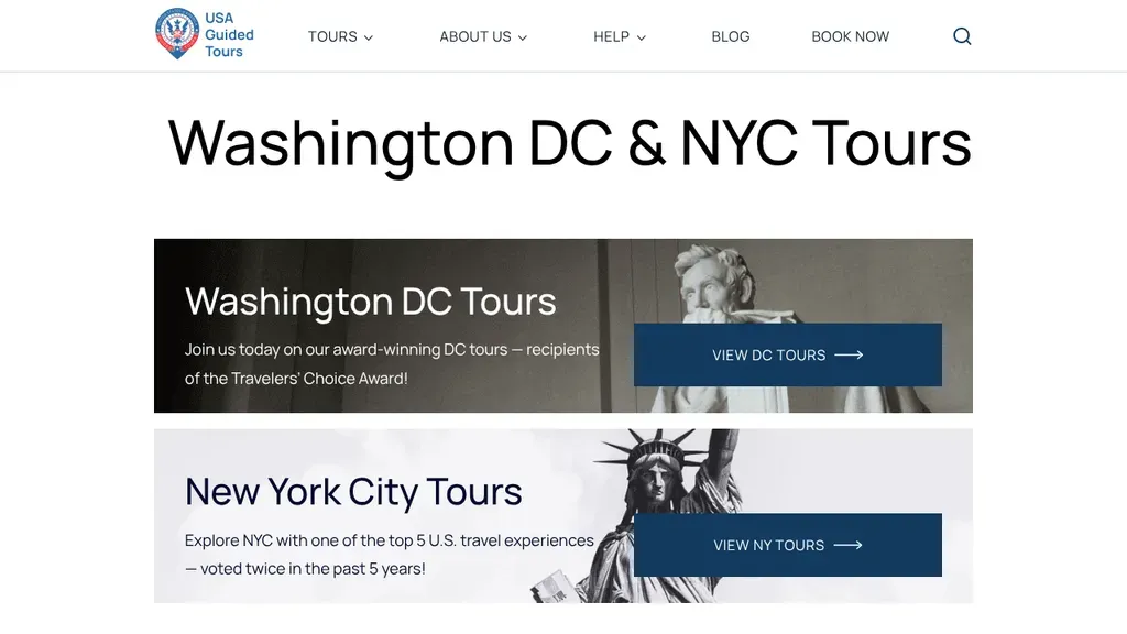 USA Guided Tours sitio web