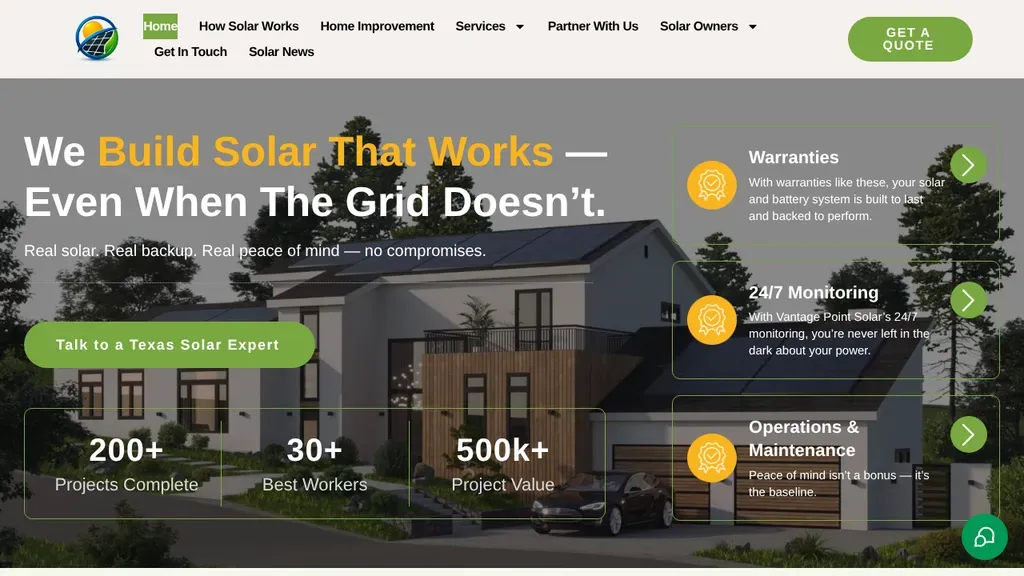 Vantage Point Solar sitio web