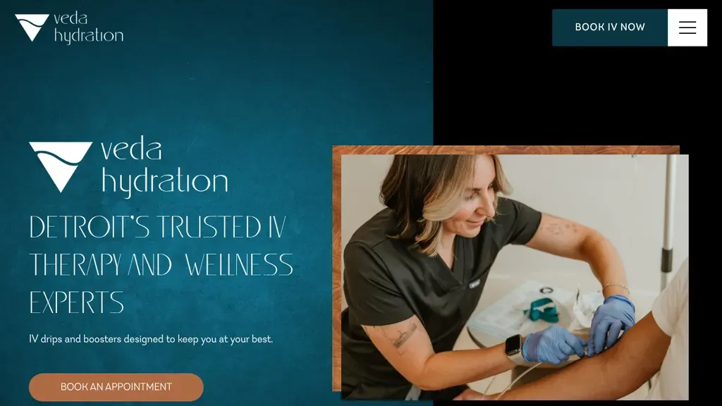 Veda Hydration sitio web