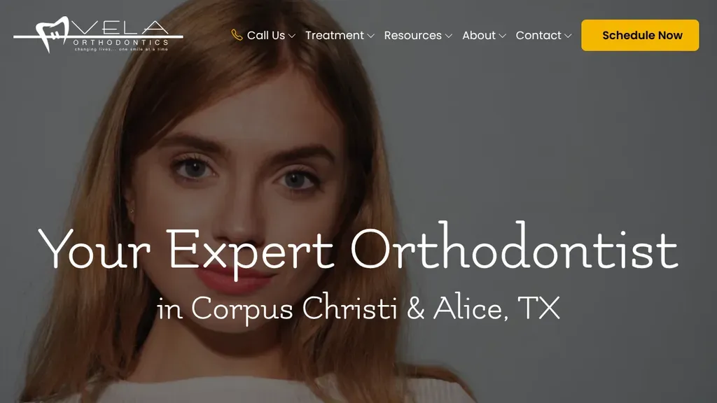 Vela Orthodontics sitio web