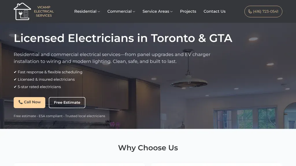 Vicamp Electrical Services sitio web