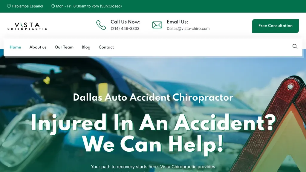 Vista Chiropractic sitio web