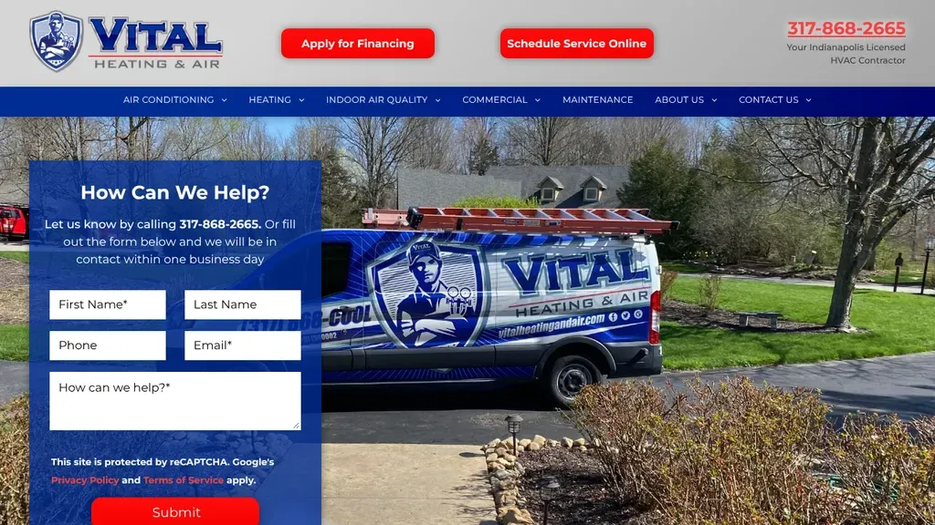 Vital Heating & Air sitio web