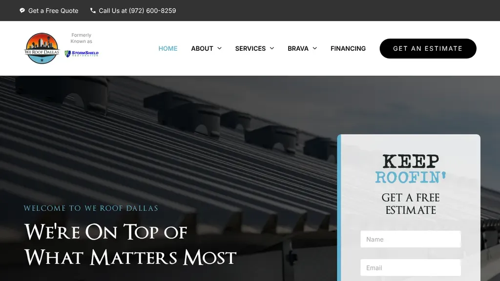 We Roof Dallas sitio web