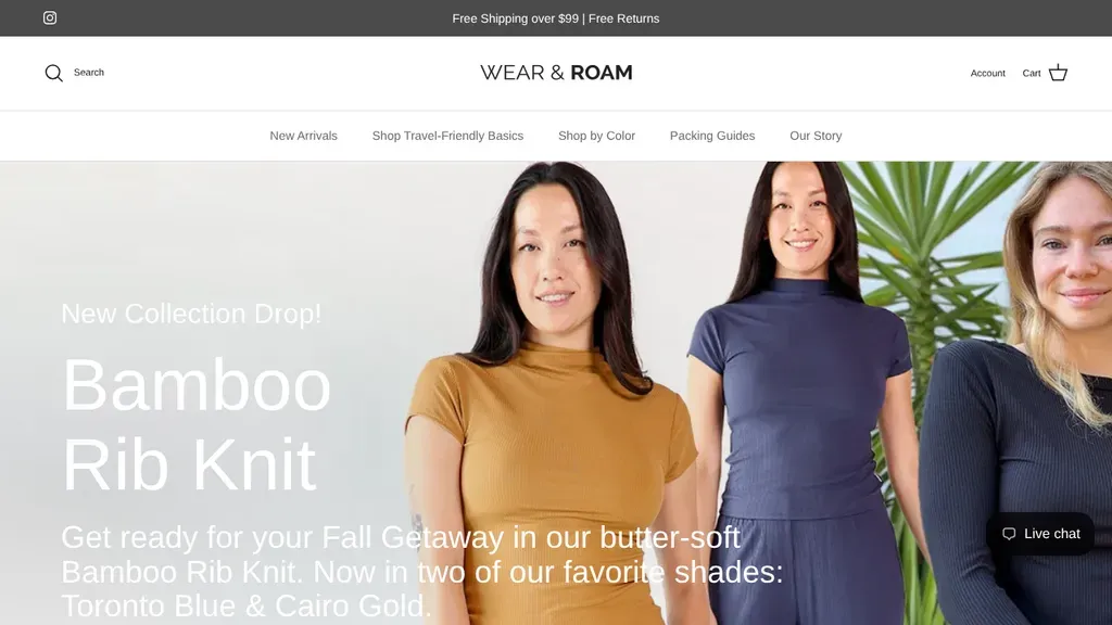 Wear & Roam sitio web