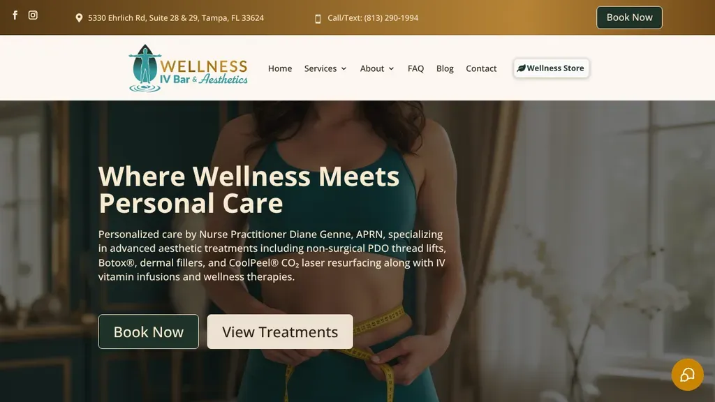 Wellness IV Bar & Aesthetics sitio web