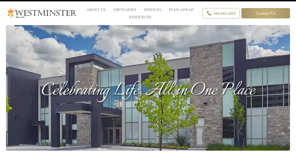 Westminster Cemetery, Mausoleum & Cremation Centre sitio web