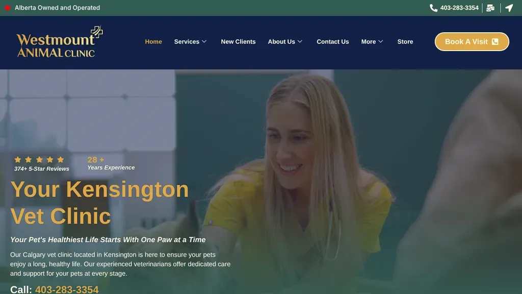 Westmount Animal Clinic website