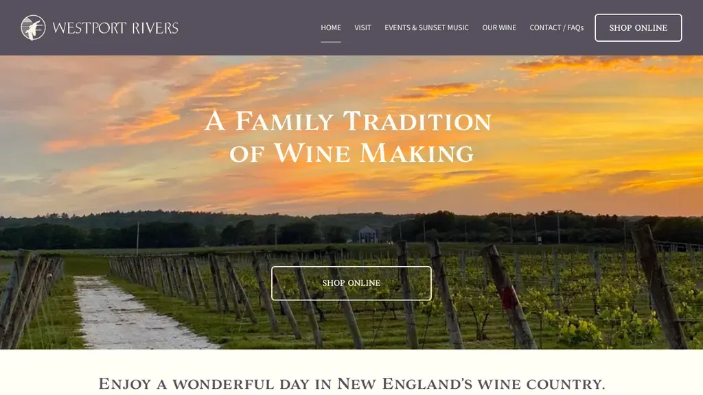 Westport Rivers Vineyard sitio web