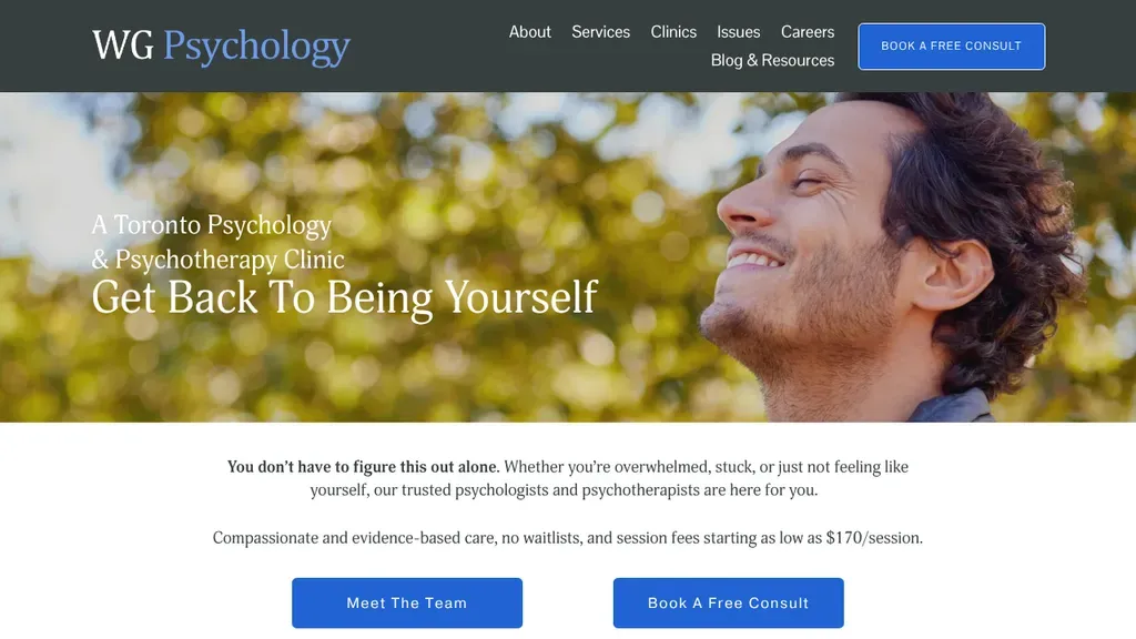 WG Psychology sitio web