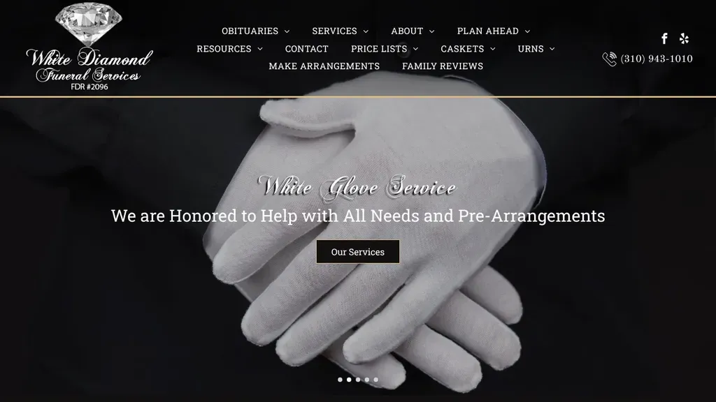 White Diamond Funeral Services sitio web