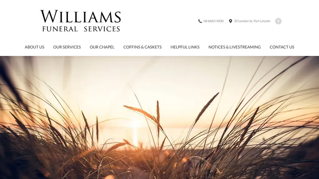 Williams Funeral Services sitio web