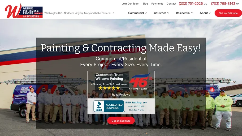 Williams Professional Painting sitio web