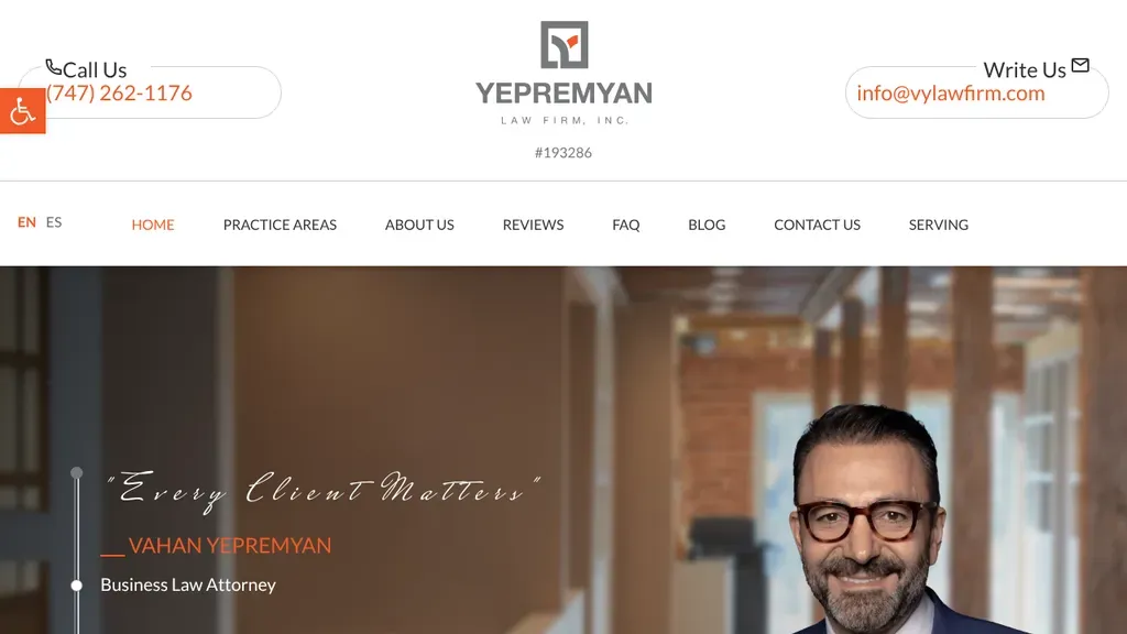 Yepremyan Law Firm sitio web