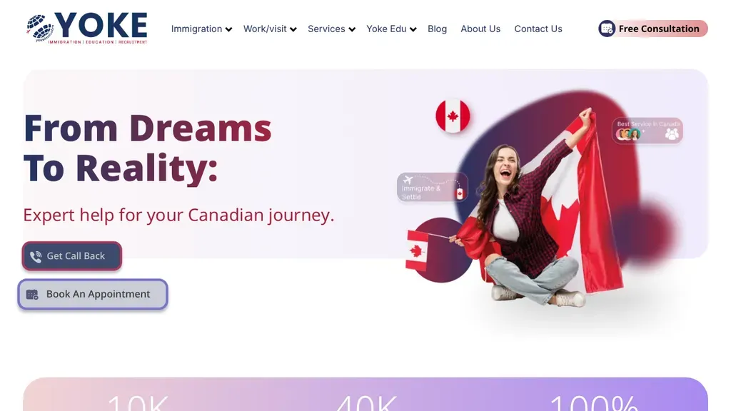 Yoke Immigration Services sitio web