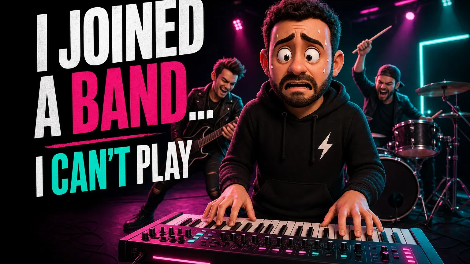 Me uní a una banda como tecladista, sin experiencia previa